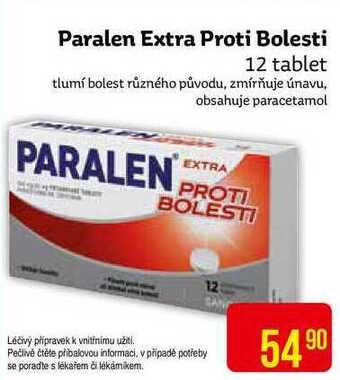 Teta Paralen extra proti bolesti 12 tablet nabídka