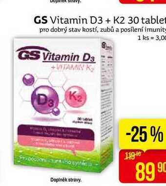 Teta Gs vitamin d3 + k2 30 tablet nabídka