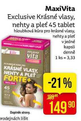 Teta Maxivita exclusive krásné vlasy, nehty a pleť 45 tablet nabídka
