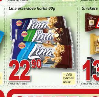 Hruška Lina arašídová hořká nabídka