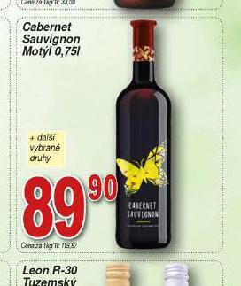Hruška Cabernet sauvignon motýl nabídka