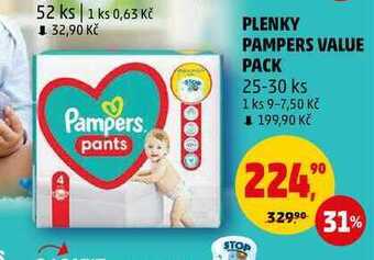Penny Market Plenky pampers value pack, 25-30 ks nabídka