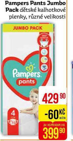 Teta Pampers pants jumbo pack dětské kalhotkové plenky, různé velikosti nabídka