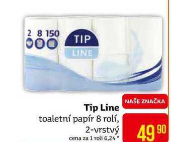 Teta Tip line toaletní papír 8 rolí, 2-vrstvý nabídka