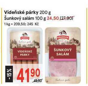 Žabka Krahulík vídeňské párky 200 g nabídka
