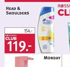 Rossmann Head&shoulders šampon nabídka