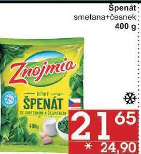 Jip Znojmia špenát smetana+česnek; 400 g nabídka