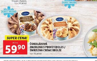 Lidl Čokoládová zmrzlina s profiteroles nabídka