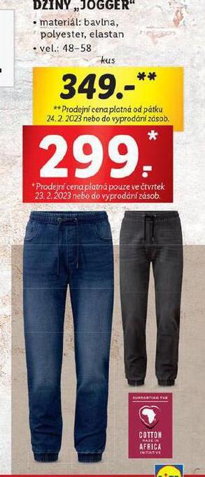 Lidl Džíny jogger nabídka