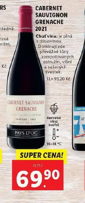 Lidl Cabernet sauvignon grenache 2021 nabídka