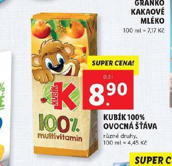 Lidl Kubík 100% ovocná šťáva nabídka