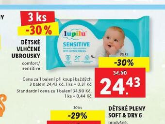 Lidl Lupilu dětské vlhčené ubrousky nabídka