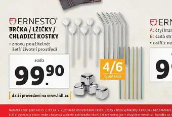 Brčka, lžičky, chladicí kostky