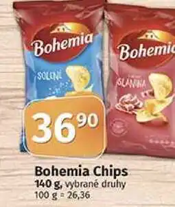 Coop Bohemia chips 140 g, vybrané druhy nabídka