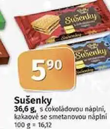 Coop Sušenky 36,6 g, s čokoládovou náplní, kakaové se smetanovou náplní nabídka