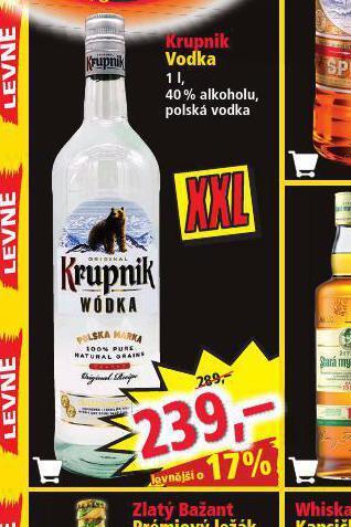 Norma Krupnik vodka nabídka