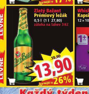 Norma Pivo zlatý bažant prémiový ležák nabídka