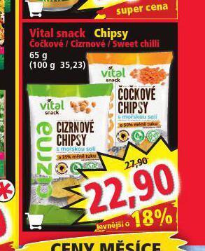 Norma Vital snack chipsy nabídka