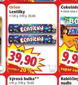 Norma Orion lentilky nabídka