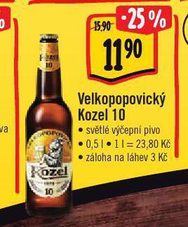 Albert Pivo velkopopovický kozel 10 nabídka