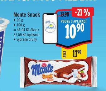 Albert Monte snack nabídka