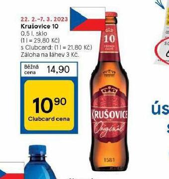 Tesco Pivo krušovice 10 nabídka