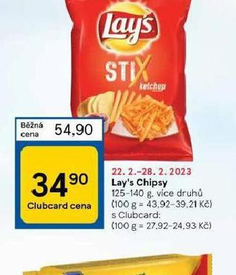 Tesco Lay´s chipsy nabídka