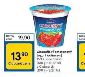 Tesco Choceňský smetanový jogurt ochucený nabídka