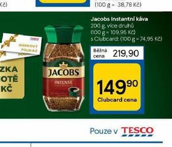 Tesco Jacobs instantní káva nabídka