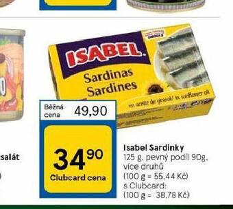 Tesco Isabel sardinky nabídka