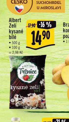 Albert Zelí kysané bílé nabídka