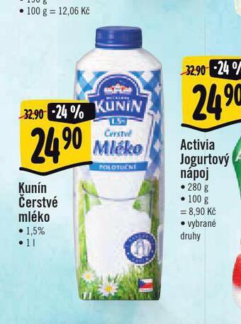 Albert Kunín čerstvé mléko 1,5% nabídka