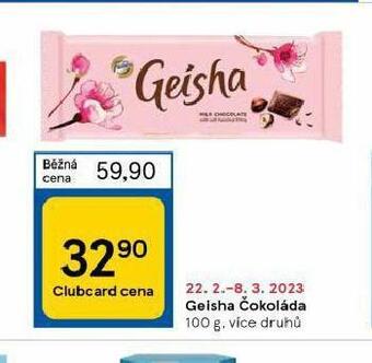 Tesco Geisha čokoláda nabídka