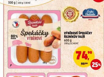 Penny Market Výběrové špekáčky nabídka