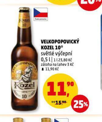 Penny Market Pivo velkopopovický kozel nabídka