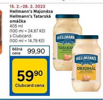 Tesco Hellmann's majonéza hellmann's tatarská omáčka 405 ml nabídka