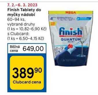 Tesco Finish tablety do myčky nádobí 60-94 ks nabídka