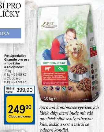 Tesco Pet specialist granule pro psy s hovězím a zeleninou* 10 kg nabídka