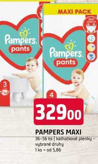 Terno Pampers maxi 36-56 ks | kalhotkové plenky nabídka