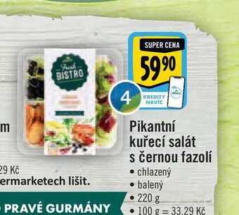 Pikantní kuřecí salát s černou fazolí  220 g