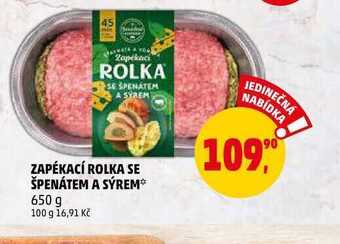 Penny Market Zapékací rolka se špenátem a sýrem, 650 g nabídka