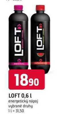 Loft 0,6 l energetický nápoj vybrané druhy