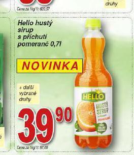 Hruška Hello hustý sirup nabídka