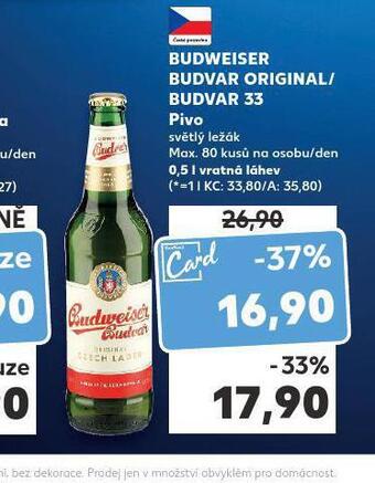 Kaufland Pivo budweiser budvar original nabídka