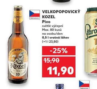 Kaufland Pivo velkopopovický kozel 10 nabídka