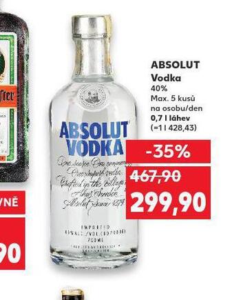 Kaufland Absolut vodka nabídka