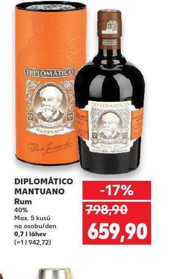 Kaufland Diplomático mantuano rum nabídka