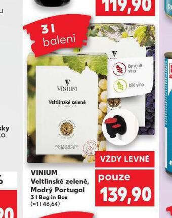 Kaufland Vinium modrý portugal nabídka