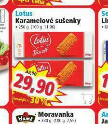 Norma Lotus karamelové sušenky nabídka