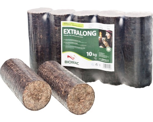 Hornbach Dřevěné brikety biomac extralong noční válcové balení 10 kg nabídka